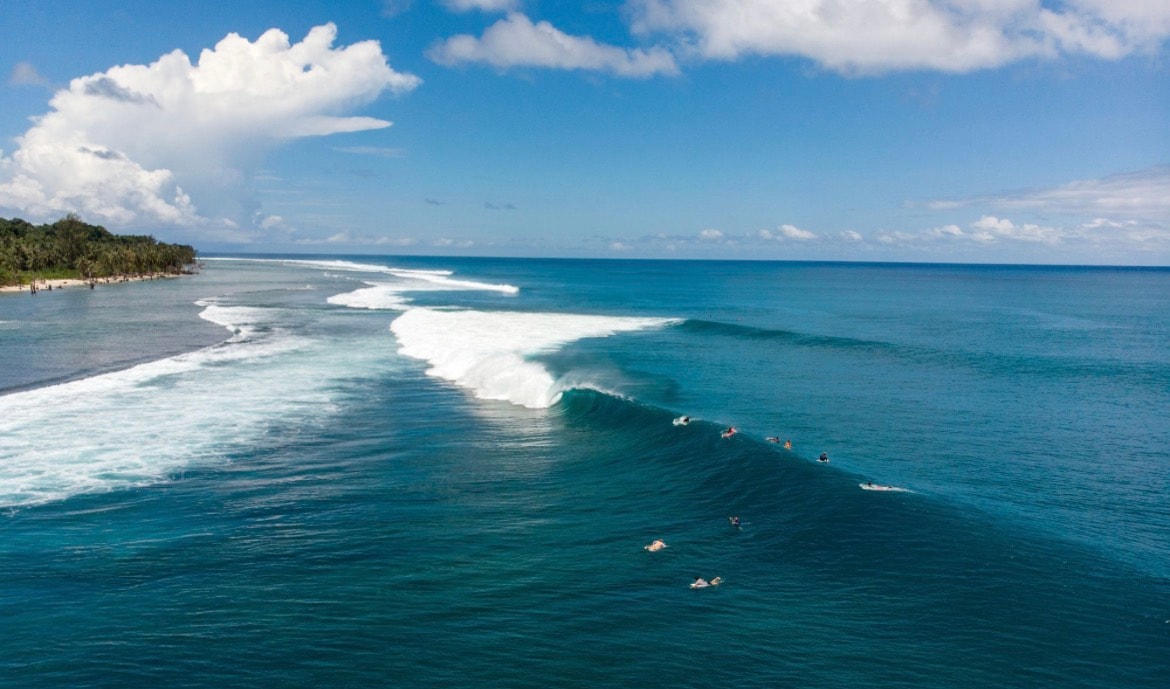 Aerial view of Mentawai surf break