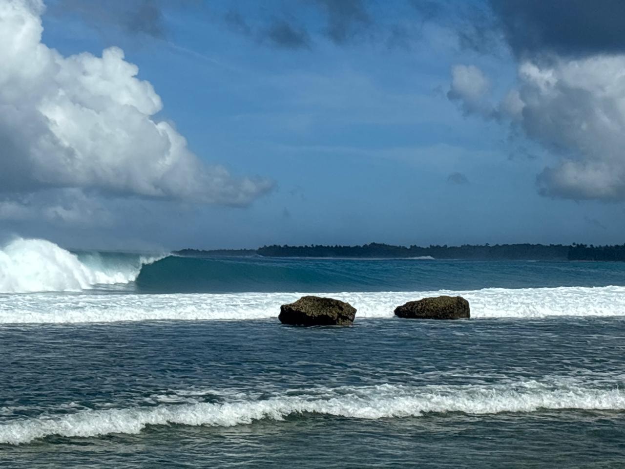 Surfer in a Mentawai barrel